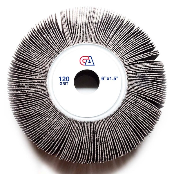 Continental Abrasives 6" x 1-1/2" x 1" Unmounted 120 Grit Aluminum Oxide Flap Wheel FW-6112120 - main